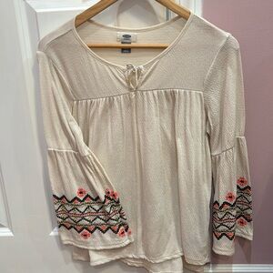 Old Navy Large (10/12) Girls Peasant Sleeve Blouse